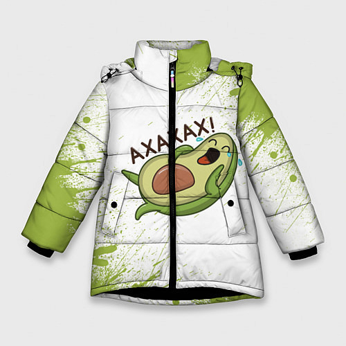 Зимняя куртка для девочки Авокадо / 3D-Черный – фото 1