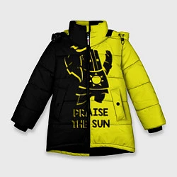 Куртка зимняя для девочки Praise the sun, цвет: 3D-черный