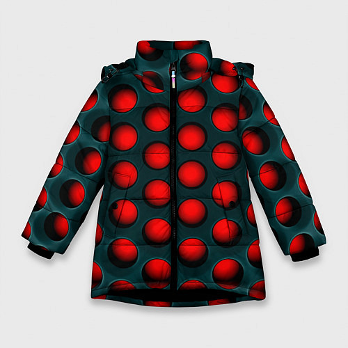 Зимняя куртка для девочки Кошмар Трипофоба / 3D-Черный – фото 1