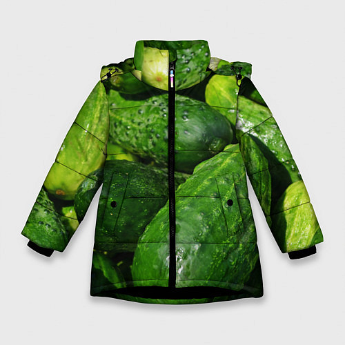 Зимняя куртка для девочки Огурцы / 3D-Черный – фото 1