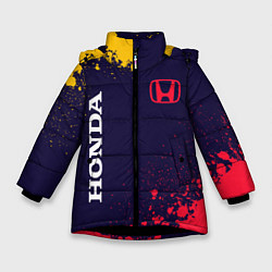 Куртка зимняя для девочки HONDA ХОНДА, цвет: 3D-черный