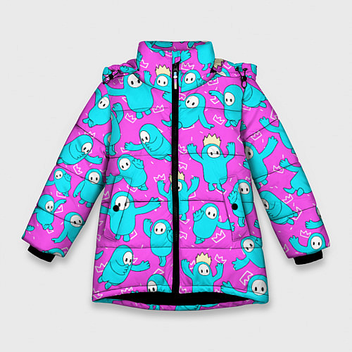Зимняя куртка для девочки Fall guys Pink / 3D-Черный – фото 1