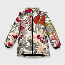 Зимняя куртка для девочки Полевые цветы