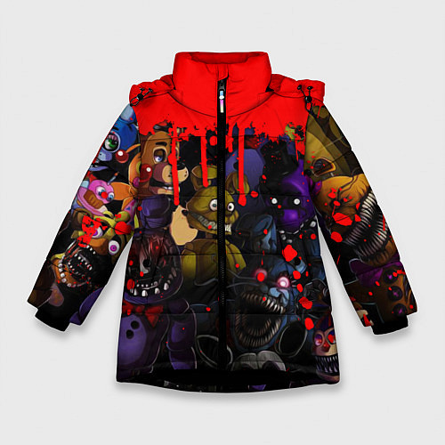 Зимняя куртка для девочки Five Nights At Freddys / 3D-Черный – фото 1