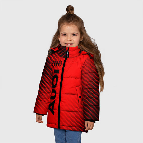 Зимняя куртка для девочки AUDI АУДИ / 3D-Красный – фото 3