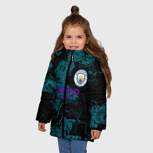 Зимняя куртка для девочки Manchester City МанСити / 3D-Красный – фото 3
