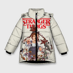 Куртка зимняя для девочки Stranger Things, цвет: 3D-черный