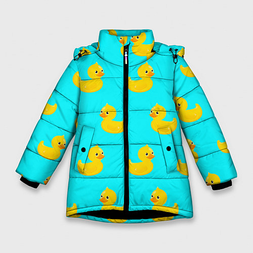 Зимняя куртка для девочки Уточки / 3D-Черный – фото 1