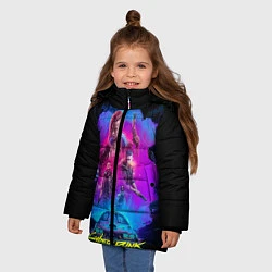 Куртка зимняя для девочки Cyberpunk 2077, цвет: 3D-светло-серый — фото 2