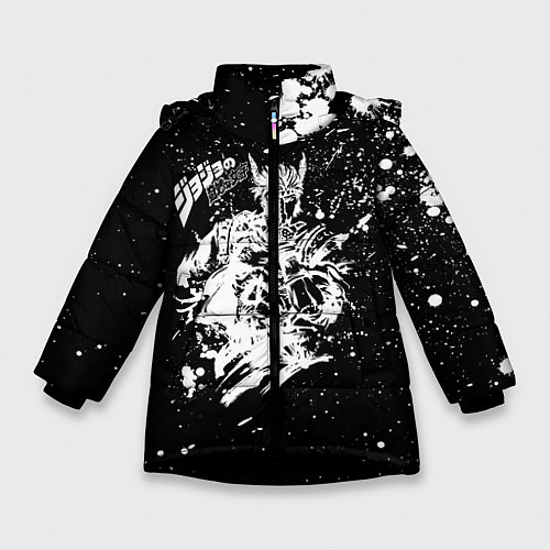 Зимняя куртка для девочки JoJo Bizarre Adventure / 3D-Черный – фото 1