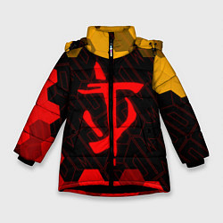 Куртка зимняя для девочки DOOM ДУМ, цвет: 3D-черный