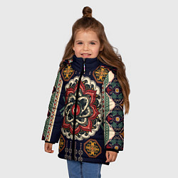 Куртка зимняя для девочки Восточные узоры, цвет: 3D-светло-серый — фото 2