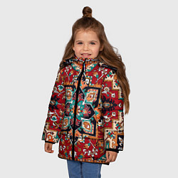 Куртка зимняя для девочки Классический ковер, цвет: 3D-черный — фото 2