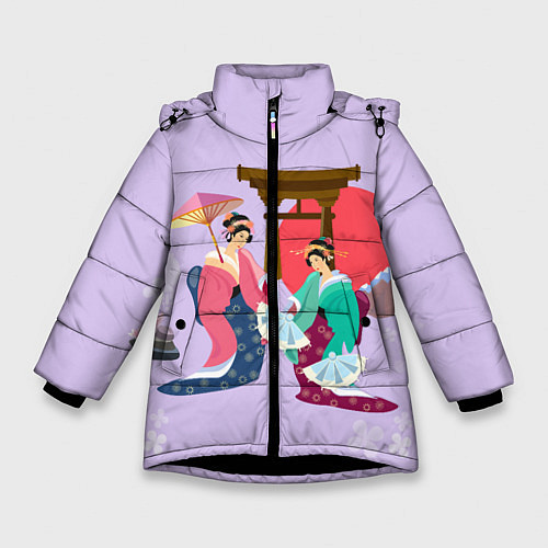 Зимняя куртка для девочки Geishas / 3D-Черный – фото 1