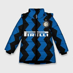 Куртка зимняя для девочки Лукаку 2021 Домашняя форма, цвет: 3D-черный