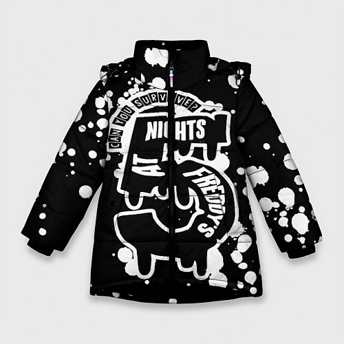 Зимняя куртка для девочки Five Nights at Freddy / 3D-Черный – фото 1