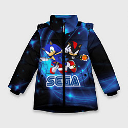 Куртка зимняя для девочки Sonic SEGA, цвет: 3D-черный