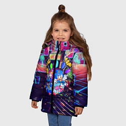 Куртка зимняя для девочки SONIC RETRO, цвет: 3D-светло-серый — фото 2