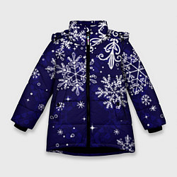 Зимняя куртка для девочки Новогодние снежинки