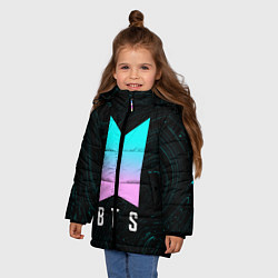 Куртка зимняя для девочки BTS БТС, цвет: 3D-светло-серый — фото 2