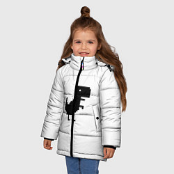 Куртка зимняя для девочки Google динозаврик, цвет: 3D-черный — фото 2