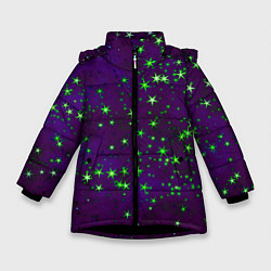 Зимняя куртка для девочки Звездное небо арт