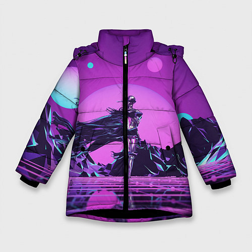 Зимняя куртка для девочки Скульптура / 3D-Черный – фото 1