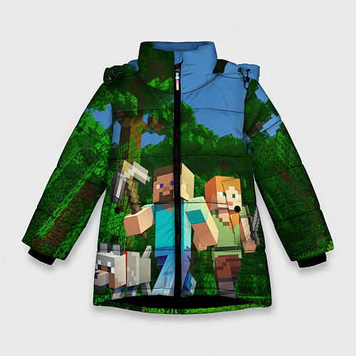 Зимняя куртка для девочки Minecraft / 3D-Черный – фото 1