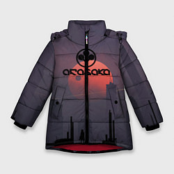 Куртка зимняя для девочки Cyberpunk 2077 - Arasaka, цвет: 3D-красный