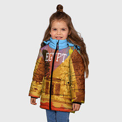 Куртка зимняя для девочки Египет Пирамида Хеопса, цвет: 3D-черный — фото 2