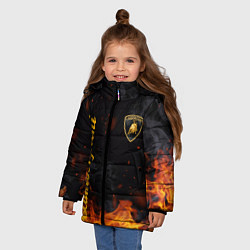 Куртка зимняя для девочки LAMBORGHINI, цвет: 3D-светло-серый — фото 2