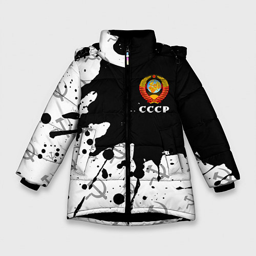 Зимняя куртка для девочки СССР USSR / 3D-Черный – фото 1