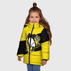 Куртка зимняя для девочки Питтсбург Пингвинз, цвет: 3D-черный — фото 2