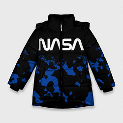 Куртка зимняя для девочки NASA НАСА, цвет: 3D-черный