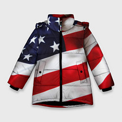 Куртка зимняя для девочки США USA, цвет: 3D-черный