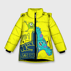 Куртка зимняя для девочки Monsters, цвет: 3D-черный
