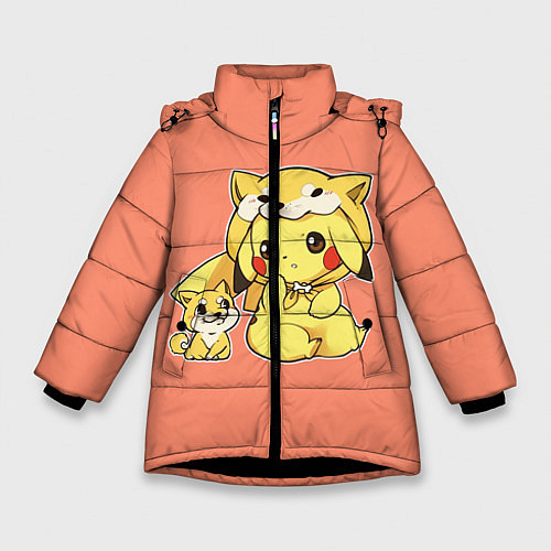 Зимняя куртка для девочки Pikachu Pika Pika / 3D-Черный – фото 1