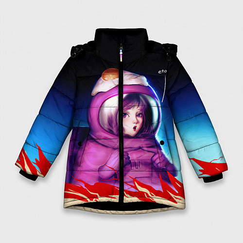 Зимняя куртка для девочки Among us / 3D-Черный – фото 1