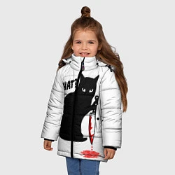 Куртка зимняя для девочки What Cat, цвет: 3D-светло-серый — фото 2