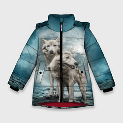 Зимняя куртка для девочки Волки альбиносы