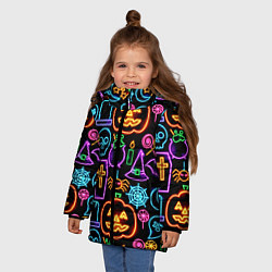 Куртка зимняя для девочки Halloween, цвет: 3D-светло-серый — фото 2