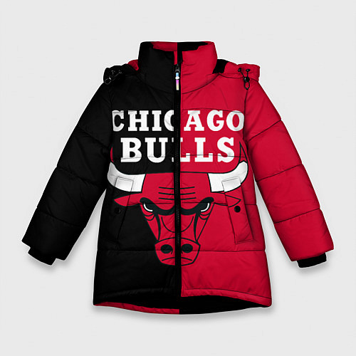 Зимняя куртка для девочки Чикаго Буллз / 3D-Черный – фото 1