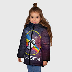 Куртка зимняя для девочки NASA Impostor, цвет: 3D-светло-серый — фото 2