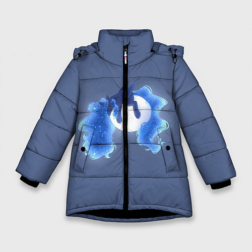 Зимняя куртка для девочки Спящая принцесса Луна / 3D-Черный – фото 1