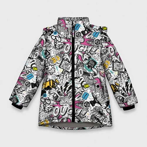 Зимняя куртка для девочки Вайл И Койот / 3D-Светло-серый – фото 1