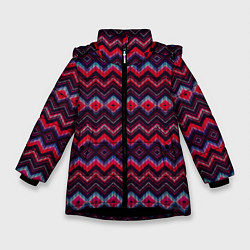 Куртка зимняя для девочки ОРНАМЕНТ, цвет: 3D-черный