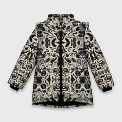 Куртка зимняя для девочки ALONE, цвет: 3D-черный