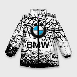 Куртка зимняя для девочки BMW, цвет: 3D-черный