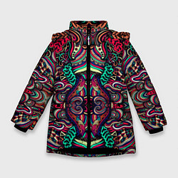 Куртка зимняя для девочки COLORS, цвет: 3D-черный