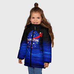 Куртка зимняя для девочки IMPOSTOR NASA, цвет: 3D-черный — фото 2